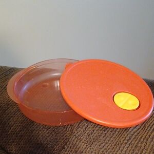Tupperware Red and Orange Microwave Container